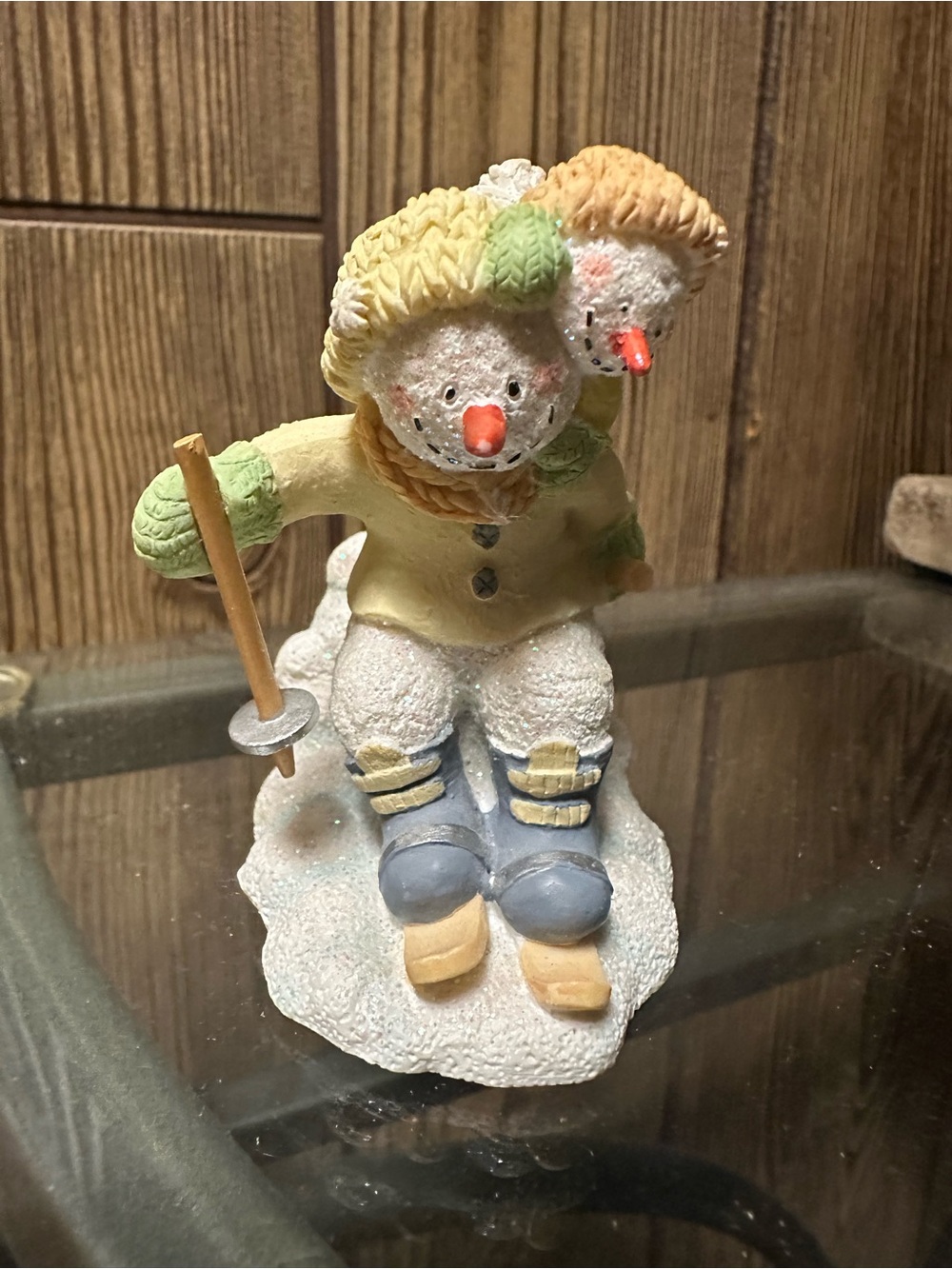 Russ Berrie Ice Sculptures "Dashing Through The Snow" Skiing Snowman Figurine